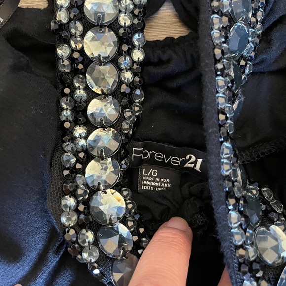 Black rhinestone shirt - Picture 2 of 3